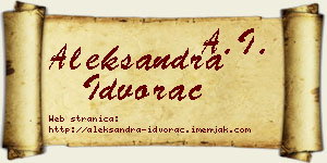 Aleksandra Idvorac vizit kartica